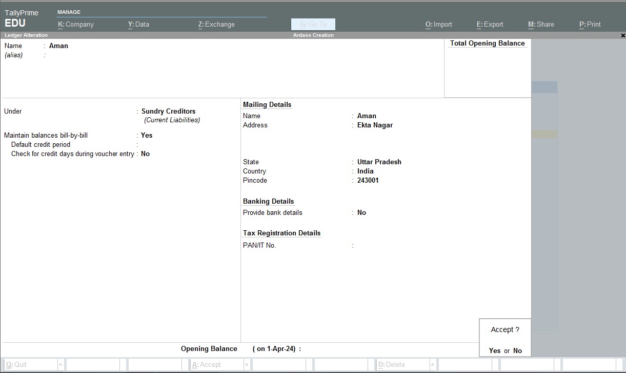 ledger alternation